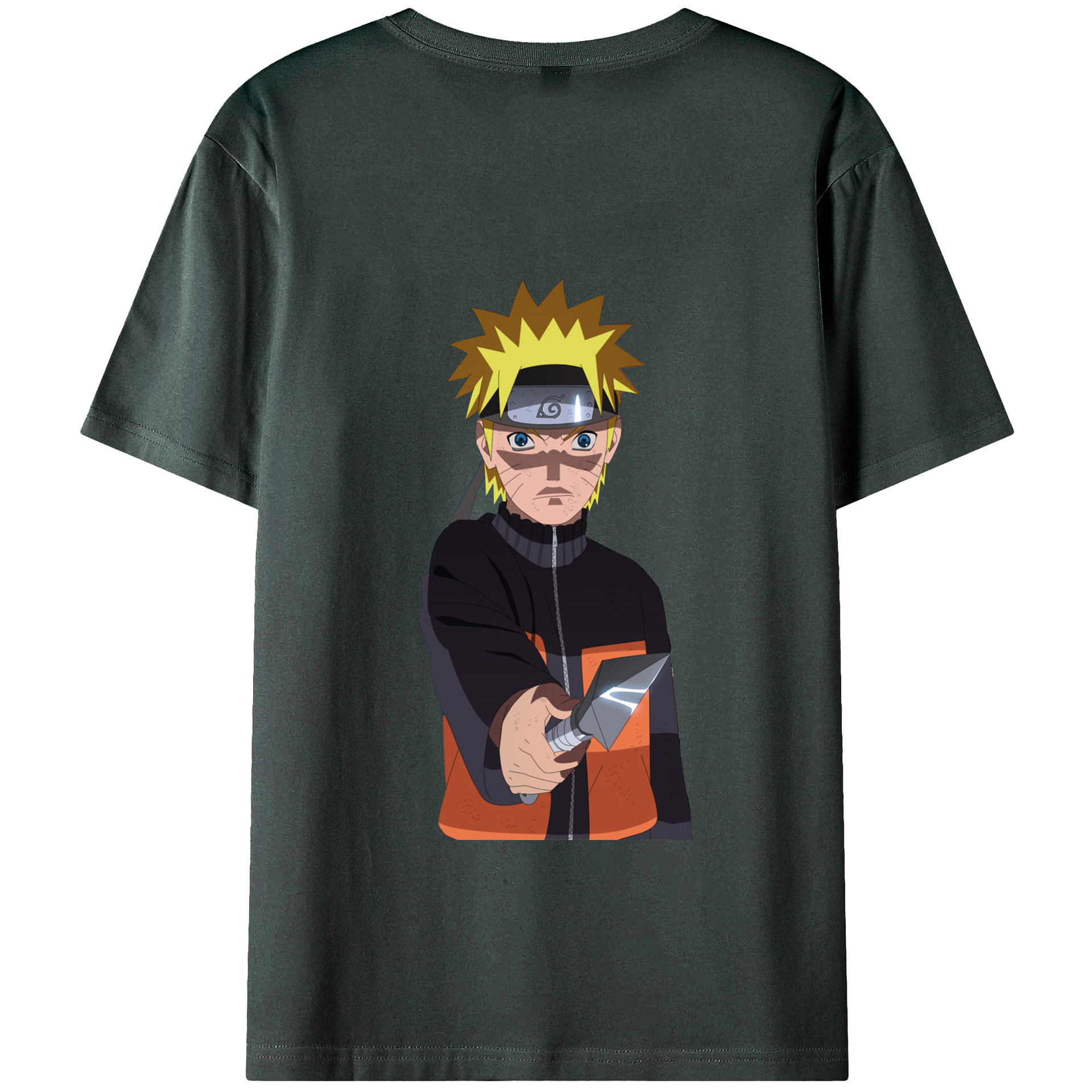 （画像用） NARUTO -ナルト- うずまき ナルト Uzumaki Naruto 綿100％ メンズ半袖Tシャツ（バックプリント） 通気性